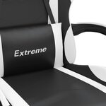 vidaXL Chaise de jeu avec repose-pied Noir et blanc Similicuir