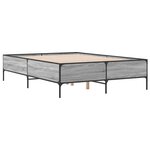 vidaXL Cadre de lit sonoma gris 135x190 cm bois d'ingénierie et métal