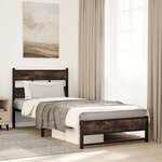 vidaXL Cadre de lit en métal sans matelas chêne fumé 90x200 cm
