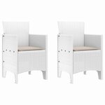 vidaXL Chaise de jardin 2 Pièces Blanc 53 x 49 x 85 cm PP