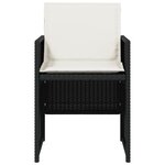 vidaXL Chaises de jardin lot de 4 avec coussins noir résine tressée