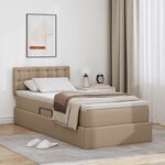 vidaXL Lit avec rangement et LED avec matelas Cappuccino 90 x 190 cm