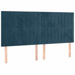 vidaXL Sommier à lattes de lit et matelas Bleu foncé 180x200cm Velours