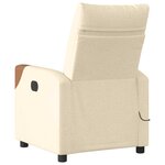 vidaXL Fauteuil inclinable de massage électrique crème tissu