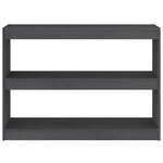 vidaXL Bibliothèque/Séparateur de pièce Gris 100x30x71 5 cm Pin massif
