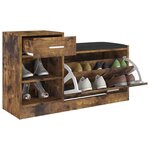 vidaXL Banc à chaussures Chêne fumé 94 5x31x57 cm Bois d'ingénierie