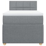 vidaXL Sommier à lattes de lit et matelas Gris clair 90x190 cm Tissu