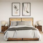 vidaXL Tables de chevet murales avec lumières LED 2 Pièces chêne fumé