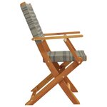 vidaXL Chaises de jardin pliantes lot de 8 gris poly rotin bois massif