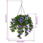 vidaXL Fleurs artificielles Pourpre 66 x 75 x 70 cm PE et acier