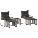 vidaXL Ensemble de meubles d'extérieur 11 pc Gris et Gris foncé