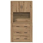 vidaXL Haut Armoire Chêne artisanal 80 x 33 x 150 cm Bois d'ingénierie