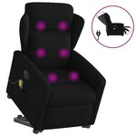vidaXL Fauteuil inclinable de massage électrique Noir Tissu
