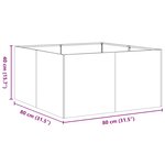 vidaXL Jardinière rouillé 80x80x40 cm acier inoxydable