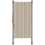 vidaXL Store roulant d'extérieur jaune et blanc 120x270 cm tissu acier