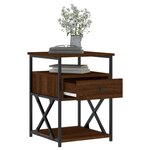 vidaXL Tables de chevet 2Pièces chêne marron 40x42x55cm bois d'ingénierie