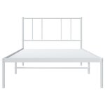 vidaXL Cadre de lit métal avec tête de lit blanc 107x203 cm