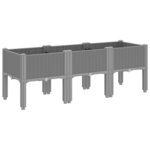 vidaXL Jardinière avec pieds gris clair 120x40x42 cm PP