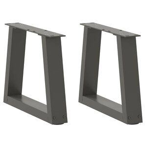 vidaXL Pieds de table basse en forme de V  2 pièces  anthracite  30 x (30-31 3) cm  acier