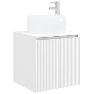 vidaXL Vanité de lavabo mural Blanc 49 5 x 44 5 x 66 cm