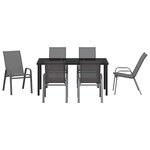 vidaXL Ensemble de salle à manger pour jardin 7 Pièces Gris