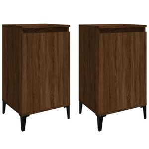 vidaXL Tables de chevet 2Pièces chêne marron 40x35x70cm bois d'ingénierie