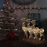 vidaXL Décorations de Noël de renne Acrylique 3 Pièces 120 cm Multicolore