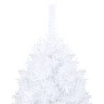 vidaXL Arbre de Noël artificiel pré-éclairé et boules blanc 210 cm PVC