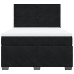vidaXL Sommier à lattes de lit et matelas Noir 160x200 cm Velours