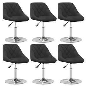 vidaXL Chaises pivotantes à manger lot de 6 Noir Velours