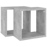 vidaXL Étagères cube murales 2 Pièces Gris béton 26x15x26 cm