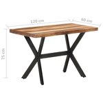 vidaXL Table de salle à manger 120x60x75 cm Bois avec finition miel