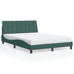 vidaXL Cadre de lit sans matelas Hanko vert foncé 140x190 cm velours