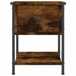 vidaXL Tables de chevet 2Pièces chêne fumé 34x35 5x45cm bois d’ingénierie