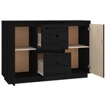 vidaXL Buffet Noir 111x34x75 cm Bois massif de pin