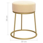 vidaXL Tabouret rond Abricot Velours