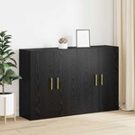 vidaXL Armoires Murailles 2 Pièces Chêne noir 69 5 x 34 x 90 cm
