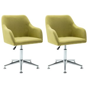 vidaXL Chaises pivotantes à manger lot de 2 vert tissu