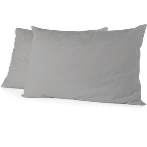 2 taies d'oreiller - 50 x 70 cm - Gris clair