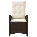 vidaXL Chaises inclinables de jardin lot de 2 et coussins marron rotin