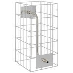 vidaXL Colonne gabion Argent 25 x 25 x 50 cm Acier inoxydable