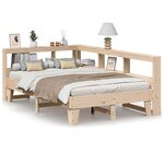 vidaXL Lit bibliothèque sans matelas 120x190 cm bois de pin massif