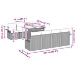 vidaXL Ensemble de canapé de jardin 9 Pièces Gris Poly Rattan