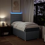 vidaXL Sommier à lattes de lit avec matelas Gris clair 100x200cm Tissu