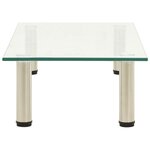 322763 vidaXL TV Stand Transparent 60x35x17 cm Tempered Glass