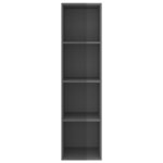 Vidaxl meuble tv mural gris brillant 37x37x142 5 cm aggloméré