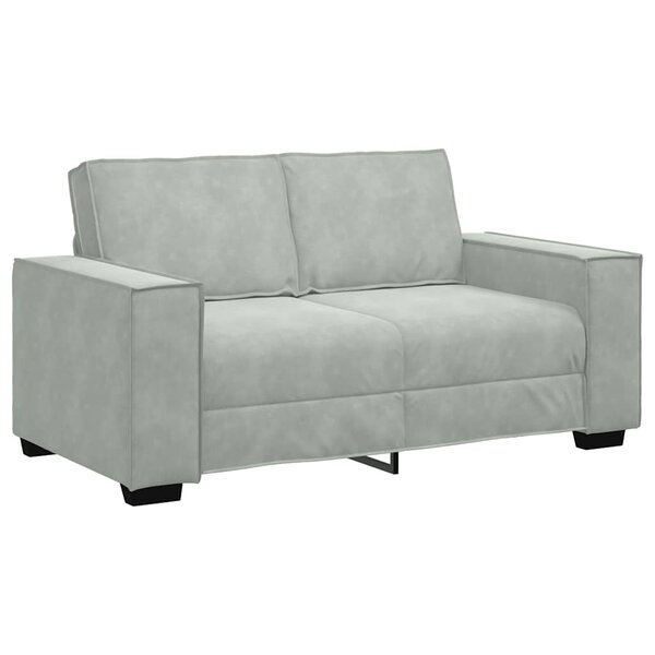 vidaXL Canapé à 2 places Gris clair 160x78x84 cm Velours