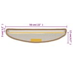 vidaXL Tapis d'escalier 15 Pièces beige 56x17x3 cm