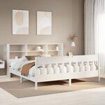vidaXL Cadre de lit sans matelas blanc 200x200 cm bois massif de pin