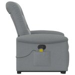 vidaXL Fauteuil de massage inclinable Gris clair Tissu